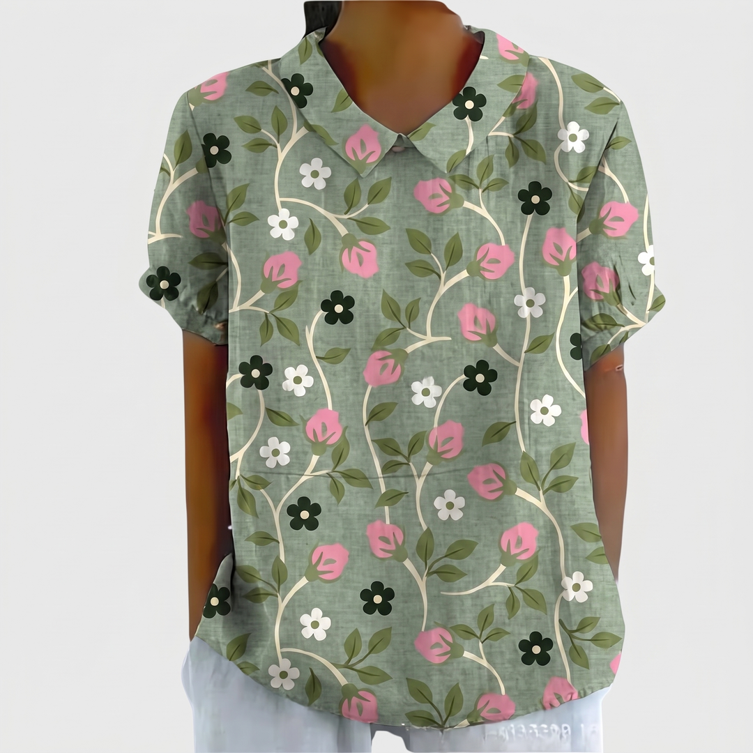 ROSEDENE SAGE FLORAL BLOUSE