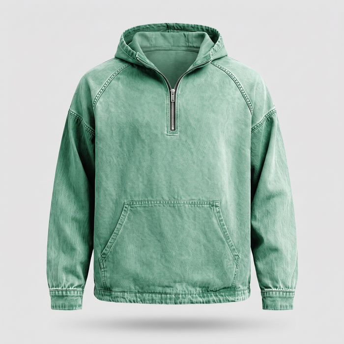 RIVINGTON HALF-ZIP DENIM JACKET