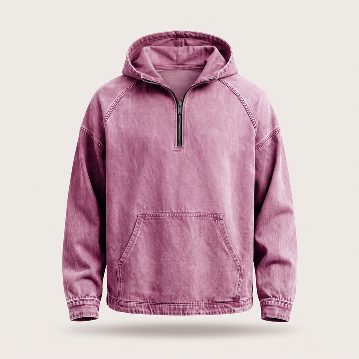 RIVINGTON HALF-ZIP DENIM JACKET