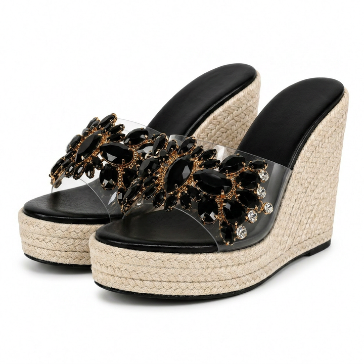 EVIE JEWELLED ESPADRILLE WEDGES