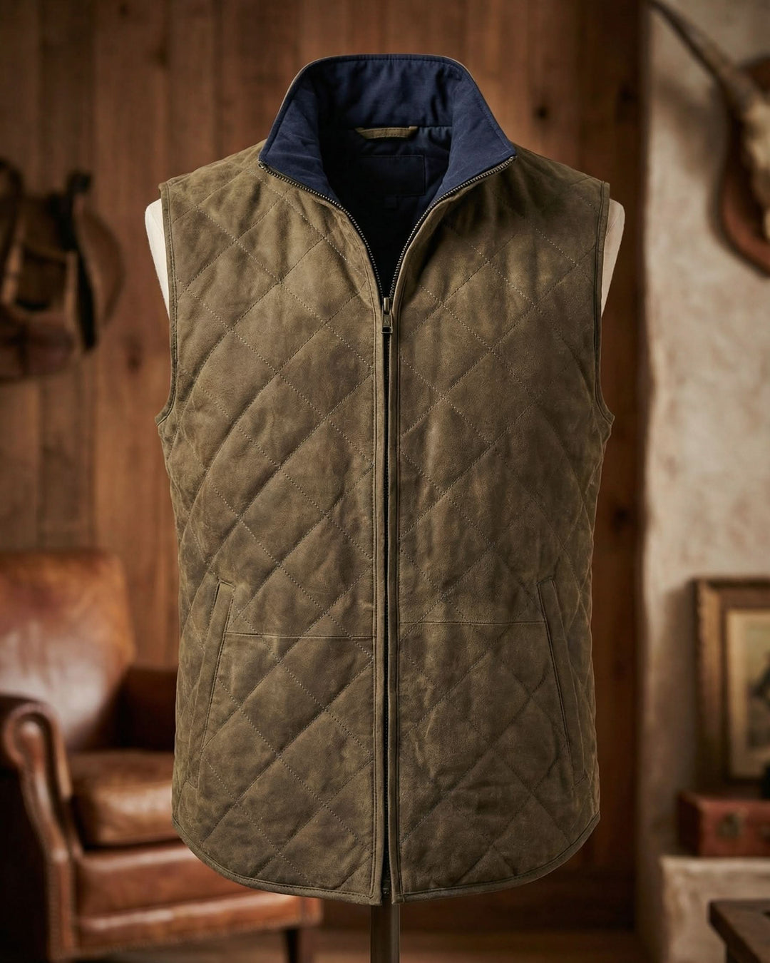 GIO QUILTED SUEDE VEST