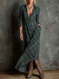 SERAPHINE GREEN-LAPEL DRESS