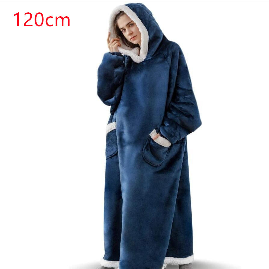 Oversized hoodie blanket with sherpa hood