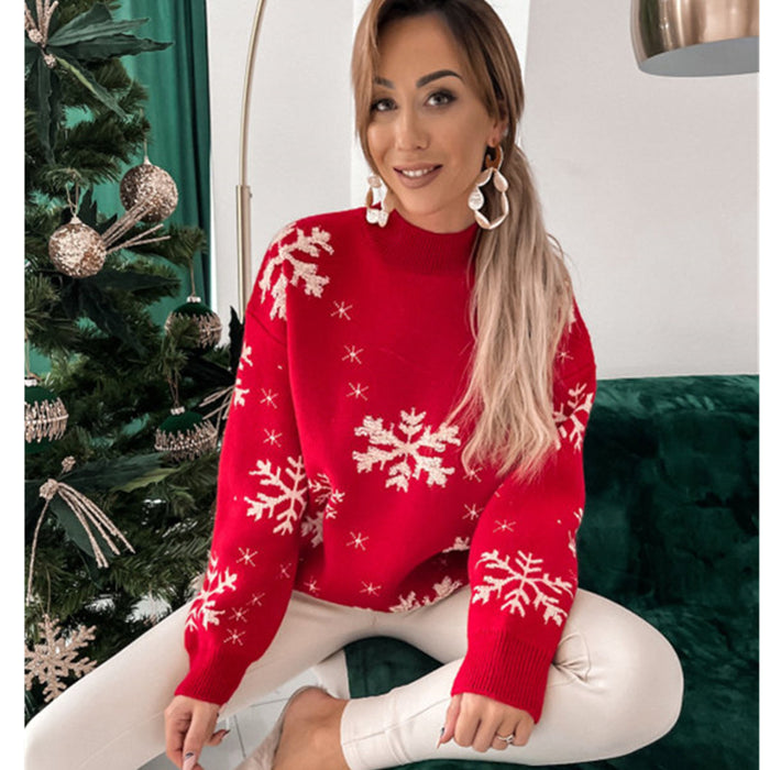Harriet | Fluffy snowflake Christmas jumper in a loose fit