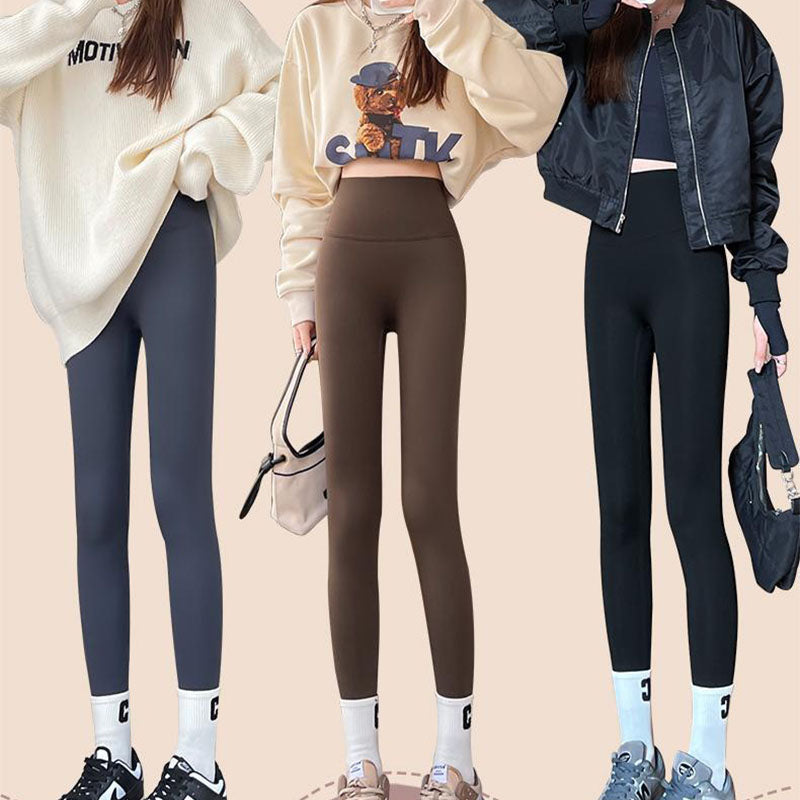 Black thick fleece-lined leggings