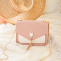 Small square crossbody bag with cat clasp
