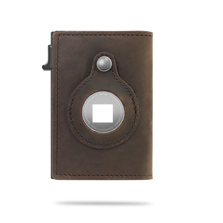 Slim pop-up card wallet with cards fanned out
