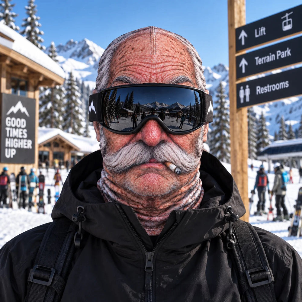 Balaclava ski mask with funny face print