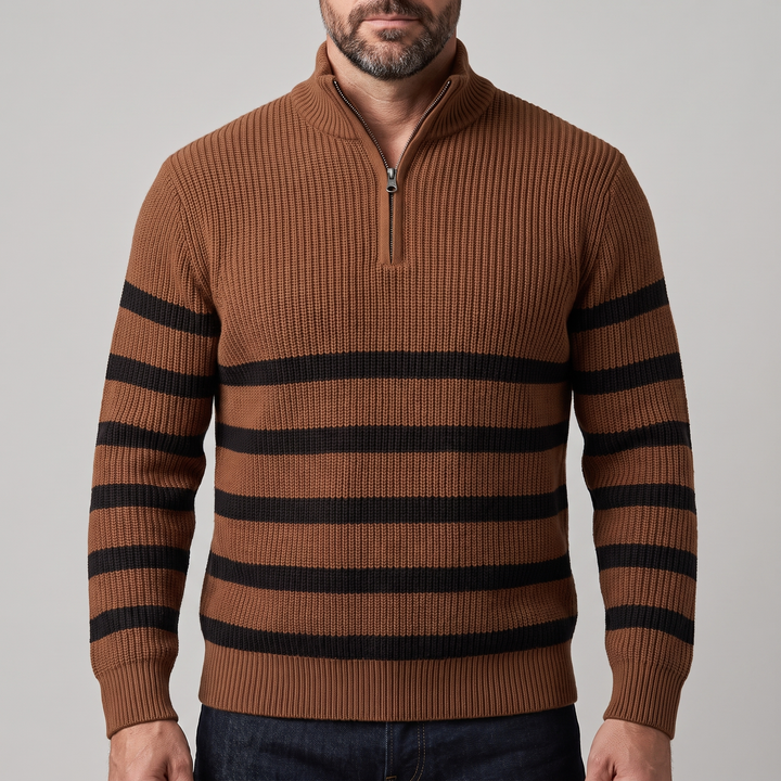 BLACKWELL STRIPE ZIP Jumper