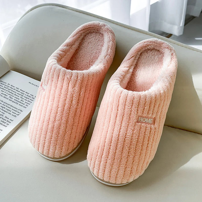 Millie | Ribbed plush closed-toe slippers with non-slip sole