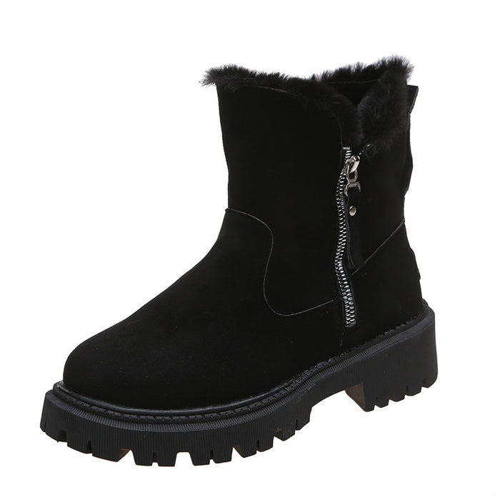 Millie | Thick plush faux suede snow boots with chunky grip sole