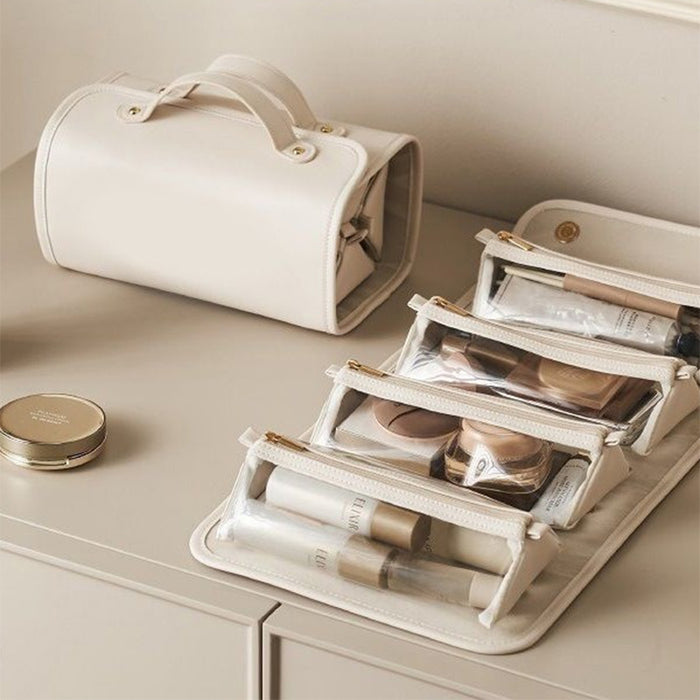Isla | Foldable toiletry bag with four clear pouches
