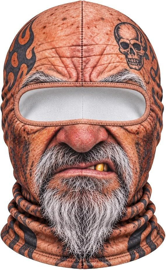 Balaclava ski mask with funny face print