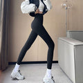 Black thick fleece-lined leggings