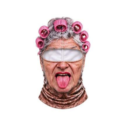Balaclava ski mask with funny face print