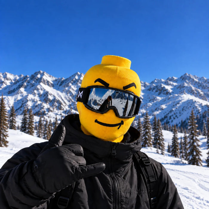 Lottie | Knitted balaclava with fun face print