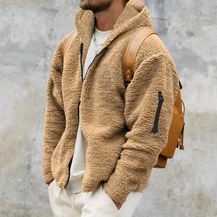 Harry | Men's double-sided teddy fleece hooded zip jacket