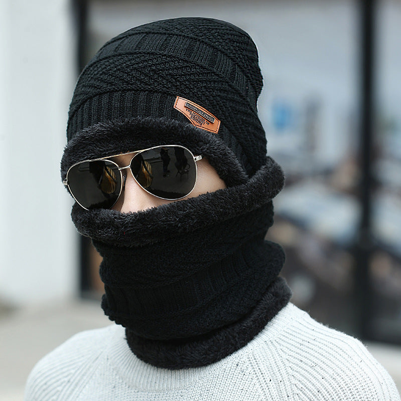 Knitted beanie and neck warmer set