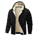 Man in a sherpa lined zip hoodie