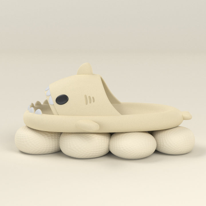 Pair of cartoon shark slides in grey