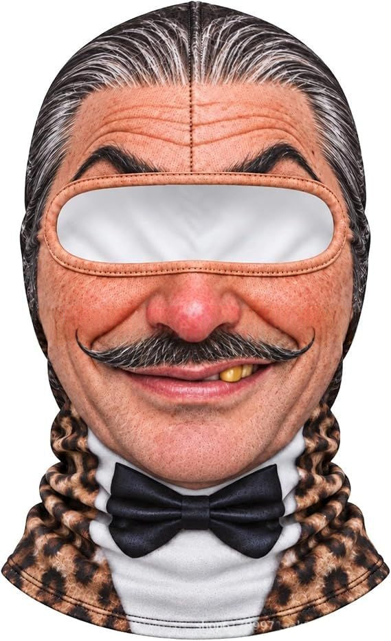 Balaclava ski mask with funny face print