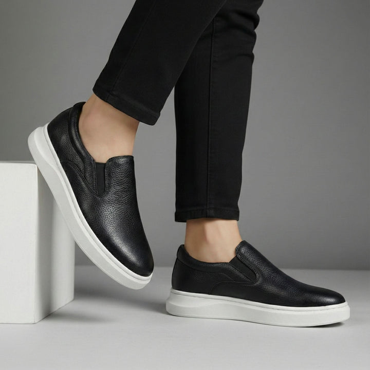 FAIRFORD BLACK GRAIN LEATHER SHOES