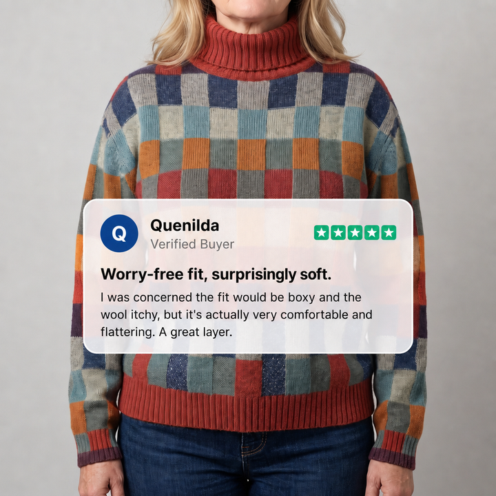 EMMA CHECKED MERINO JUMPER