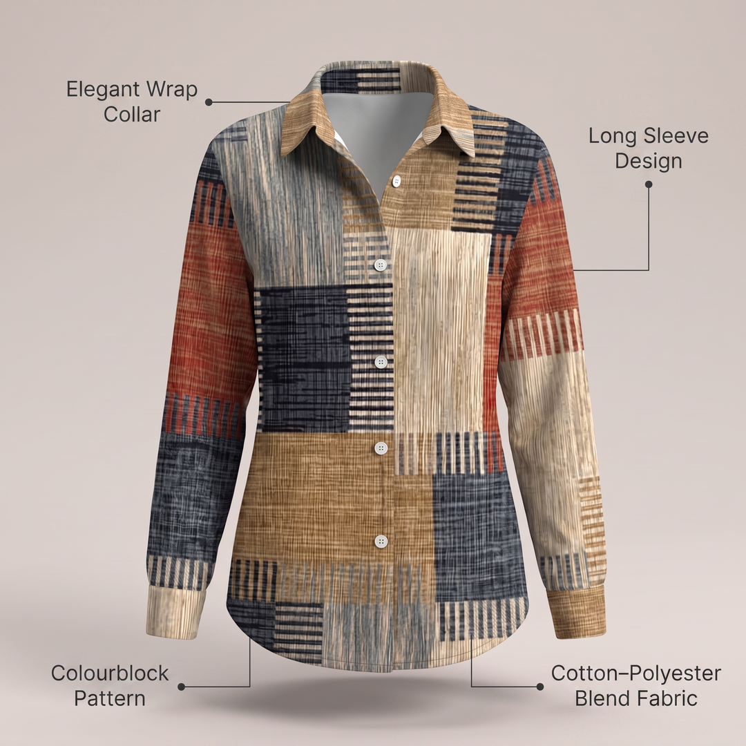 RETRO Colour BLOCK BLOUSE
