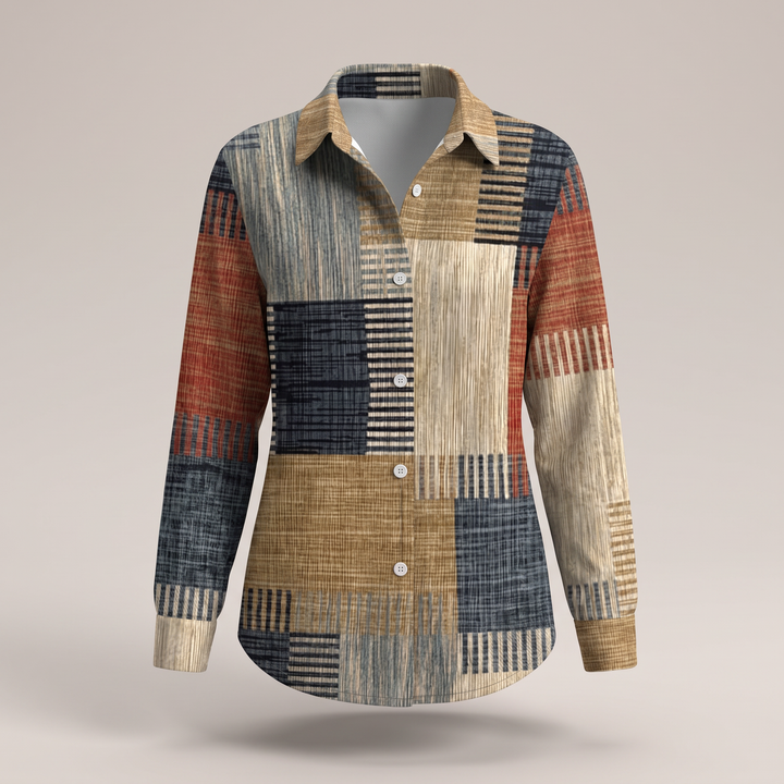 RETRO Colour BLOCK BLOUSE
